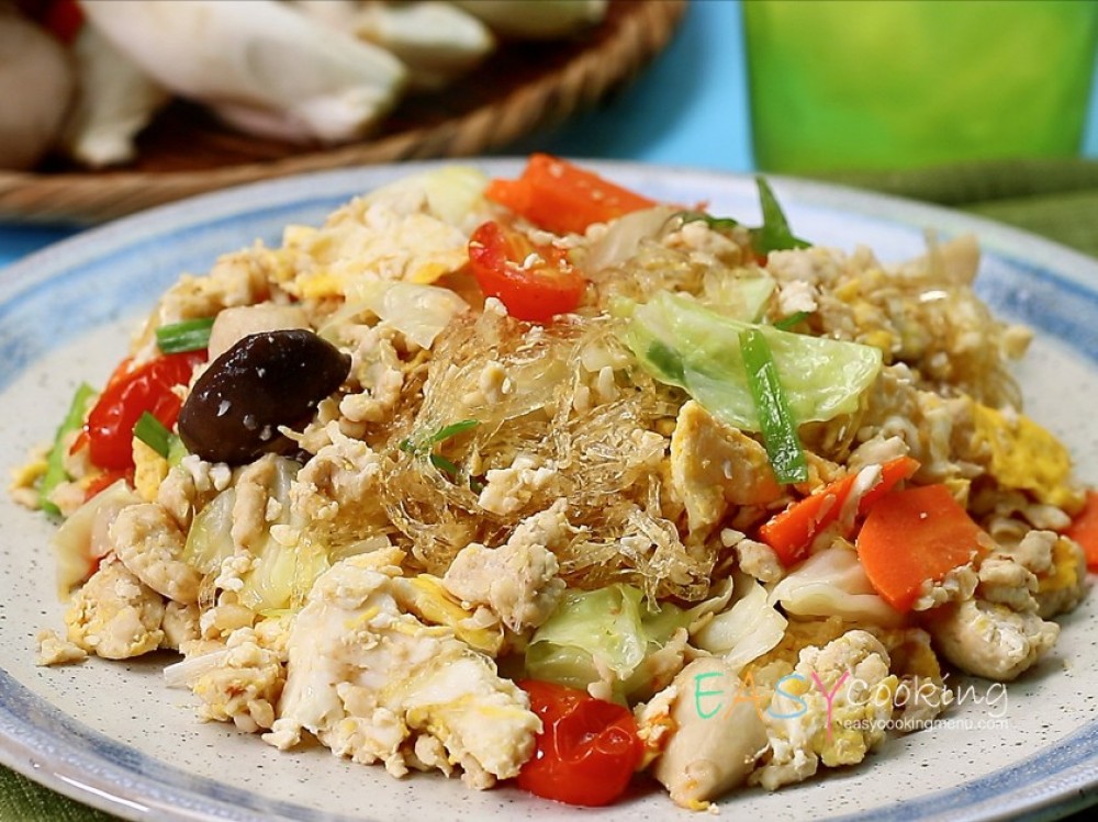 เส้นแก้วผัดอกไก่