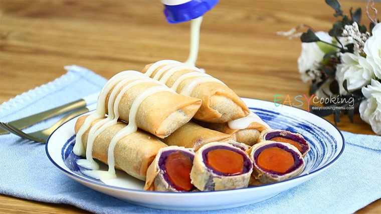 ปอเปี๊ยะมันม่วงไข่แดงเค็ม