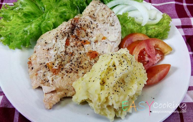 สเต็กอกไก่-มันบด (คลีน)