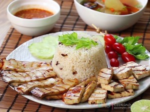 ข้าวมันเห็ดย่าง (เจ)