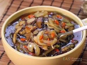 ผักกาดดองเห็ดห้าสหายน้ำแดง เจ